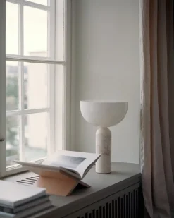 New Works Kizu table lamp, large, Kunis Breccia marble