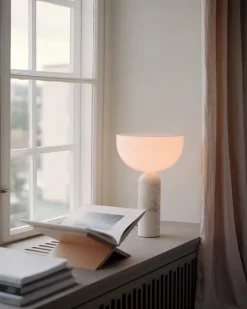 New Works Kizu table lamp, large, Kunis Breccia marble