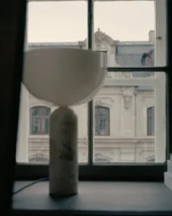 New Works Kizu table lamp, large, Kunis Breccia marble