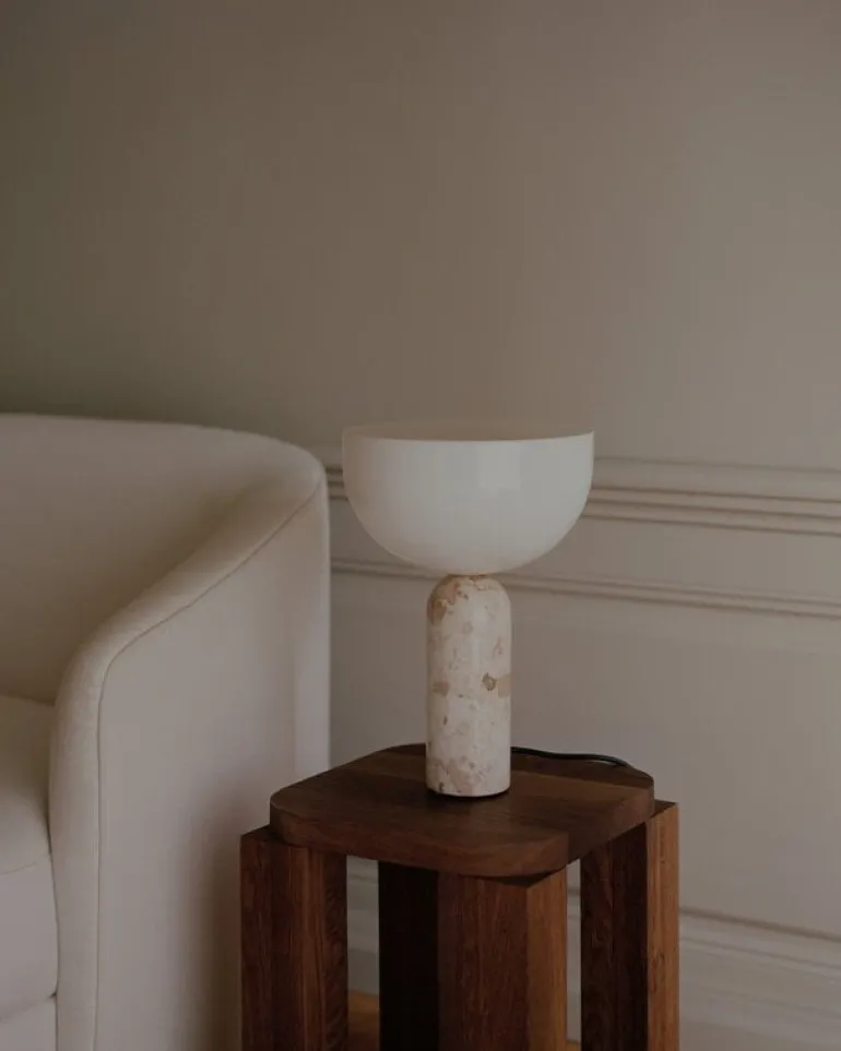 New Works Kizu table lamp, small, Kunis Breccia marble