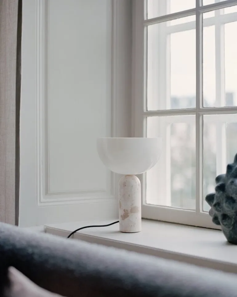 New Works Kizu table lamp, small, Kunis Breccia marble