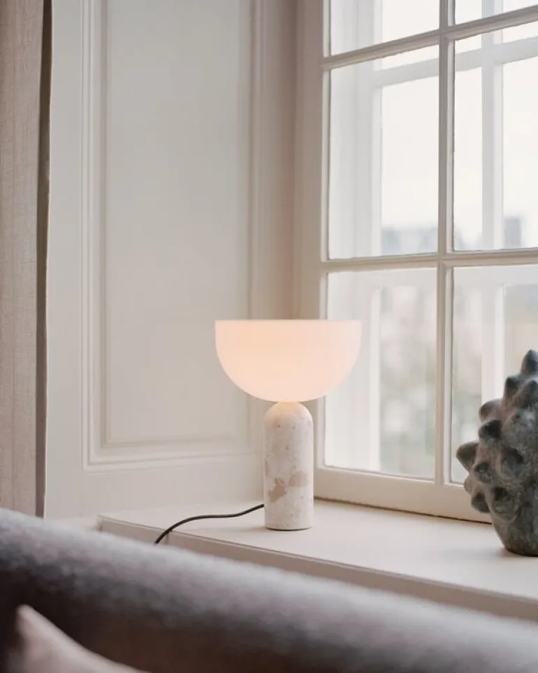 New Works Kizu table lamp, small, Kunis Breccia marble