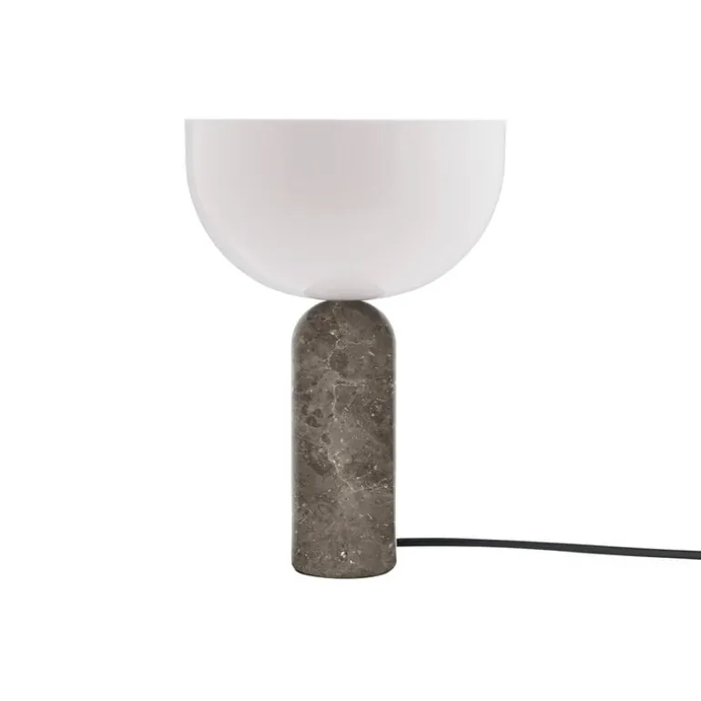 New Works Kizu table lamp, small, Gris du Marais marble