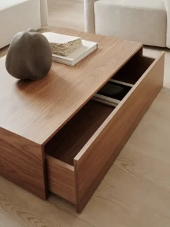 New Works Mass High coffee table with drawer, walnut