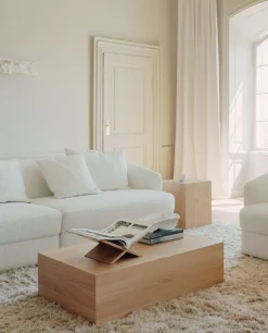 New Works Mass High coffee table with drawer, oak