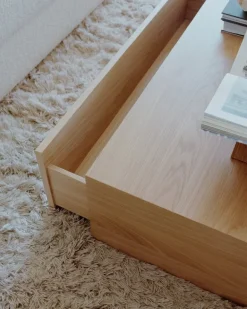 New Works Mass High coffee table with drawer, oak