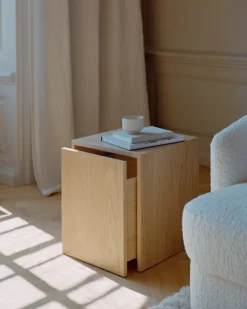 New Works Mass side table with drawer, oak