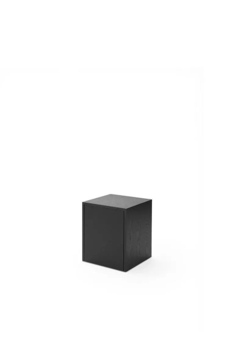 New Works Mass side table with drawer, black stained oak