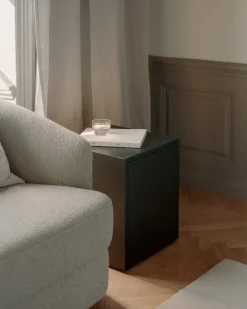 New Works Mass side table with drawer, black stained oak