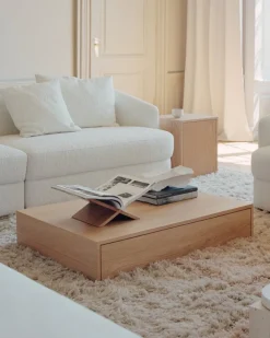 New Works Mass Wide coffee table with drawer, oak