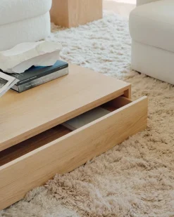 New Works Mass Wide coffee table with drawer, oak