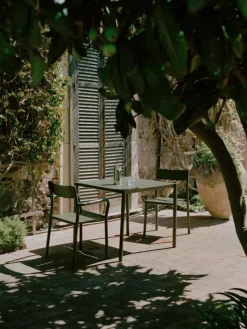 New Works May table, 85 x 85 cm, dark green