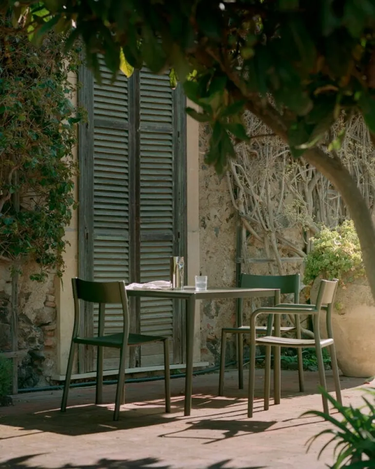 New Works May table, 85 x 85 cm, dark green