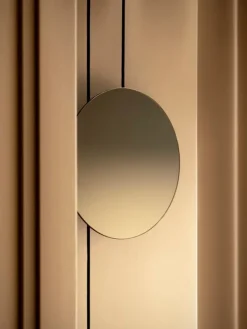 New Works Rise & Shine wall mirror, black steel