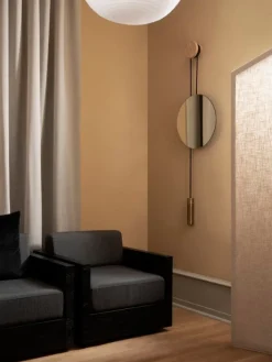 New Works Rise & Shine wall mirror, brass