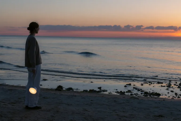 New Works Sphere portable lamp, warm grey