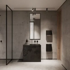 Nichba Paper dispenser with lid, black