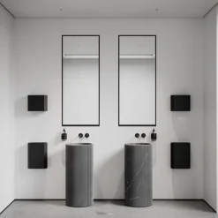 Nichba Paper dispenser with lid, black