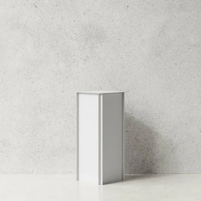 Nichba Pedestal 65 side table, white