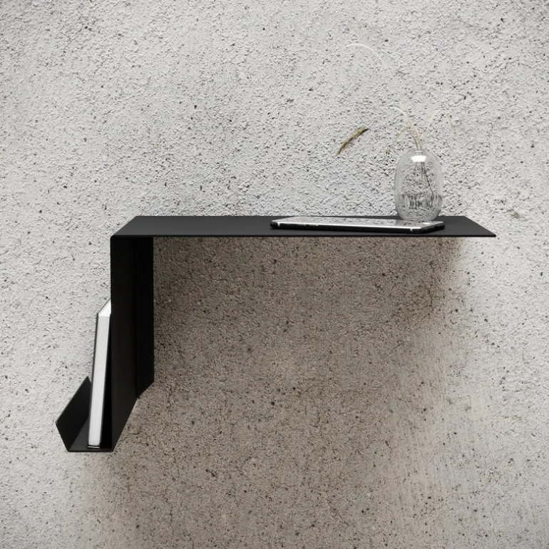 Nichba Shelve02 wall shelf, left, black