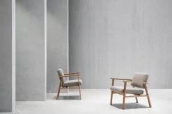 Nikari Archetyp Lobby chair, oak - grey Steelcut Trio 616