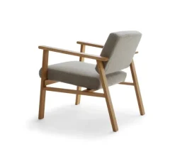 Nikari Archetyp Lounge chair, oak - grey Steelcut Trio 616