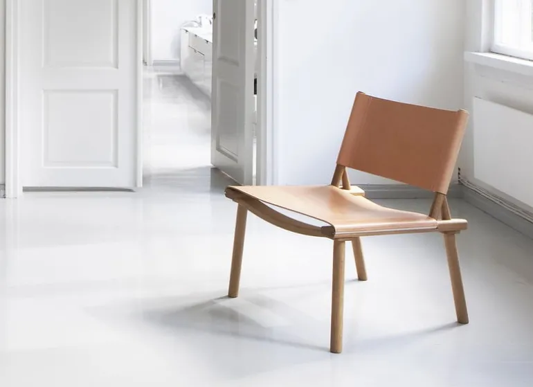 Nikari December chair, ash - natural leather