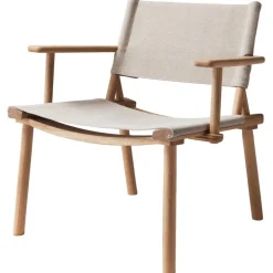 Nikari December Lounge chair, oak - linen canvas