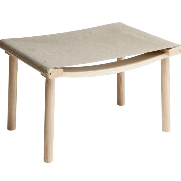 Nikari December ottoman, ash - linen canvas