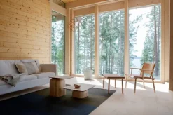 Nikari December ottoman, oak - cognac leather