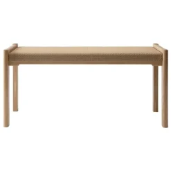Nikari Detalji bench, 100 cm, oak - papercord