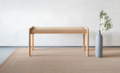 Nikari Detalji bench, 100 cm, oak - papercord