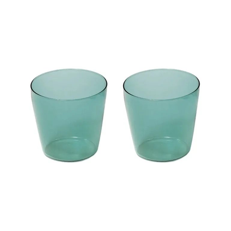 Nine Milk drinking glass, 2 pcs, aqua