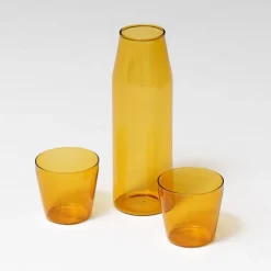 Nine Milk drinking glass, 2 pcs, yellow
