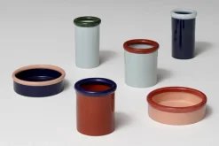 Nine Rod vase, 21,5 x 12,3 cm, dark green - light blue