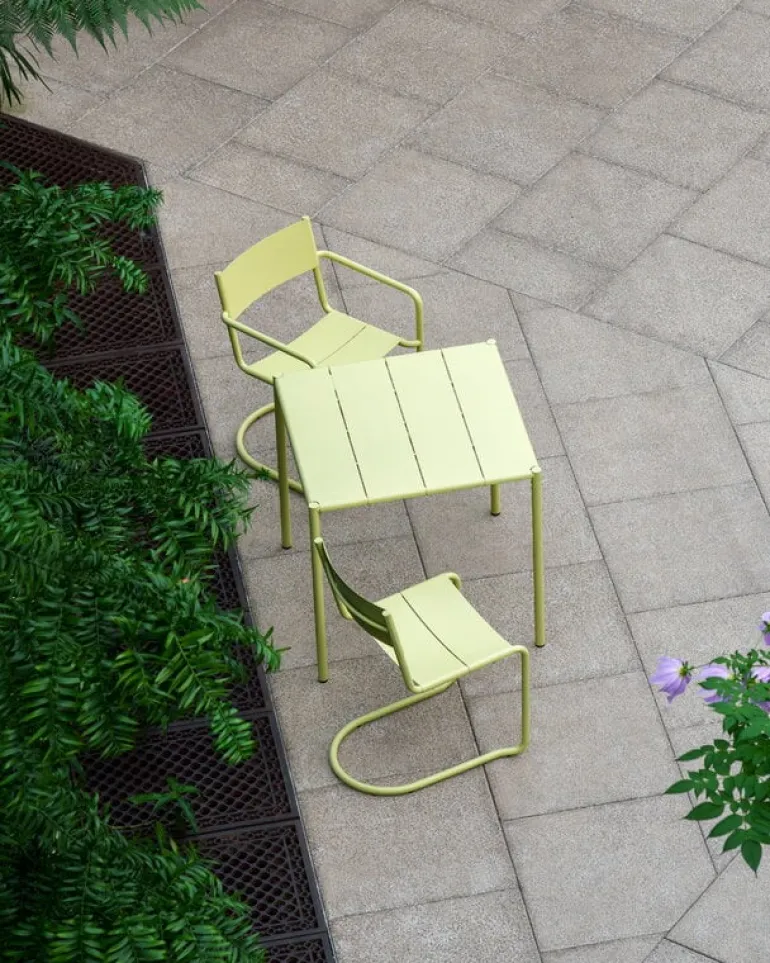 Nine Sine dining chair, yellow