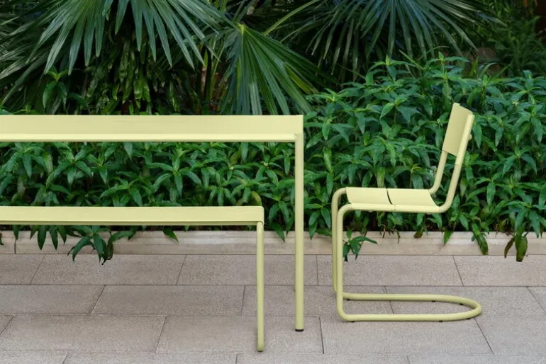 Nine Sine dining chair, yellow