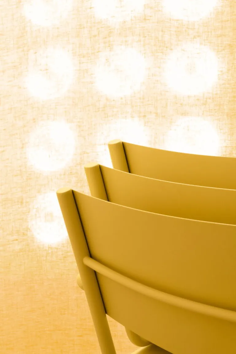 Nine Sine dining chair, yellow