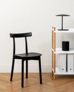 Nine Skinny side chair, black stained ash