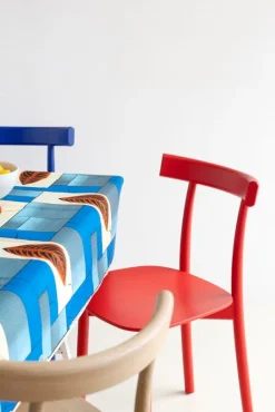 Nine Skinny side chair, blue stained ash