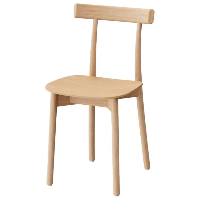 Nine Skinny side chair, matt lacquered oak