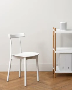 Nine Skinny side chair, white stained ash