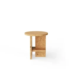 Nine Tee side table, round, natural cork