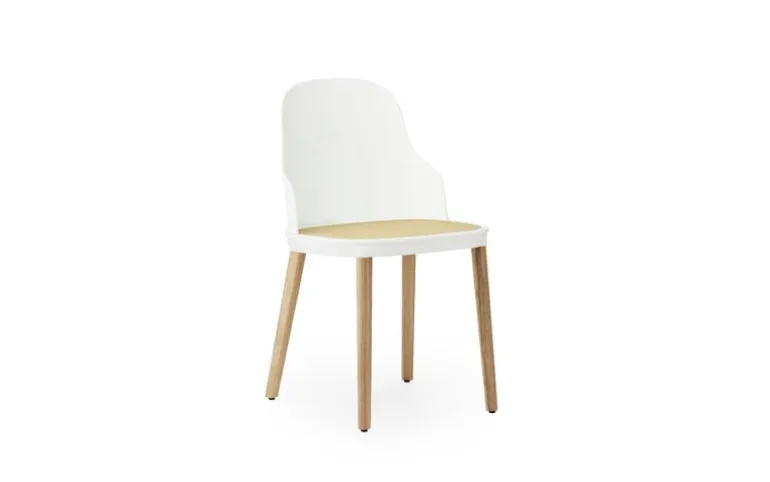 Normann Copenhagen Allez chair, white - moulded wicker - oak