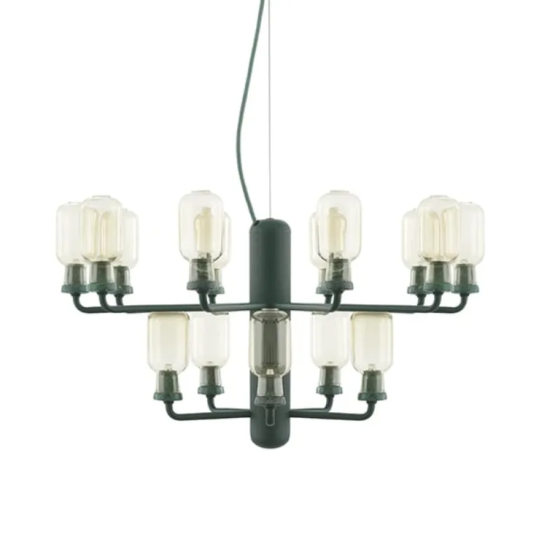 Normann Copenhagen Amp chandelier, small, gold - green