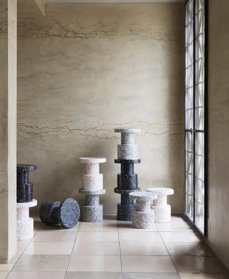 Normann Copenhagen Bit stool, white - multi