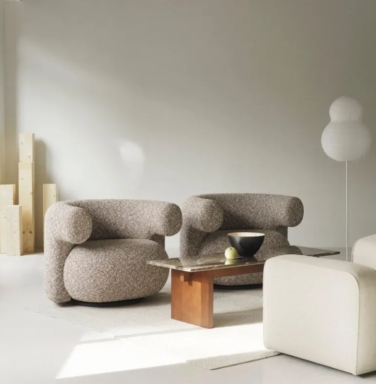 Normann Copenhagen Burra lounge chair, swivel with return, Zero 0011