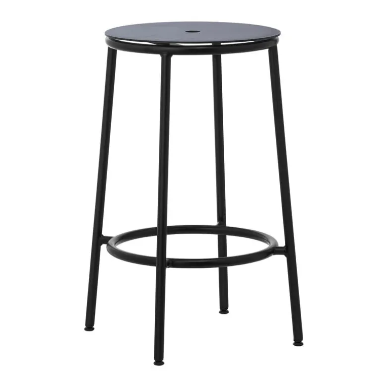 Normann Copenhagen Circa bar stool, 65 cm, black steel - black aluminium