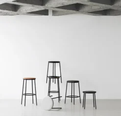 Normann Copenhagen Circa bar stool, 65 cm, black steel - black aluminium