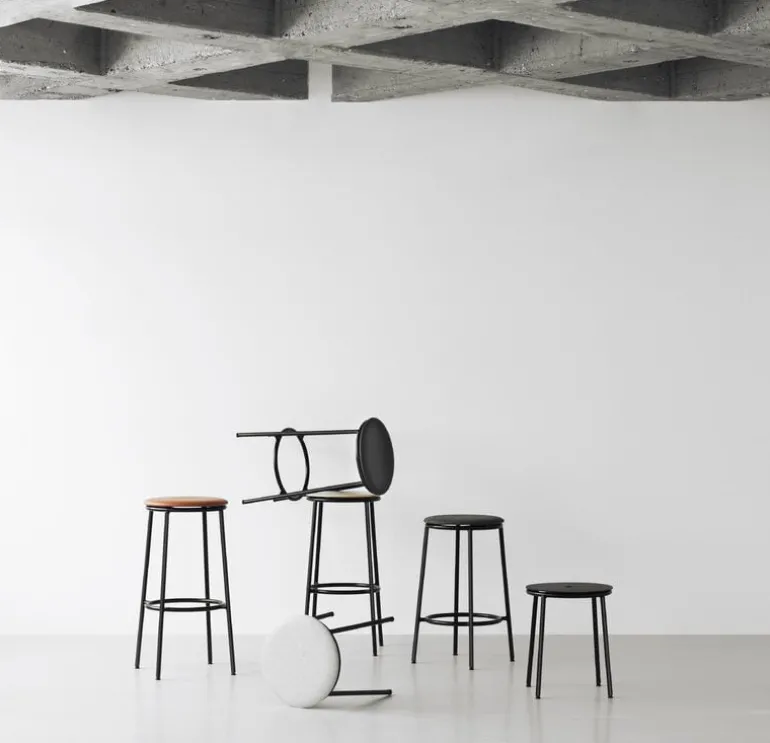 Normann Copenhagen Circa stool, black steel - black aluminium